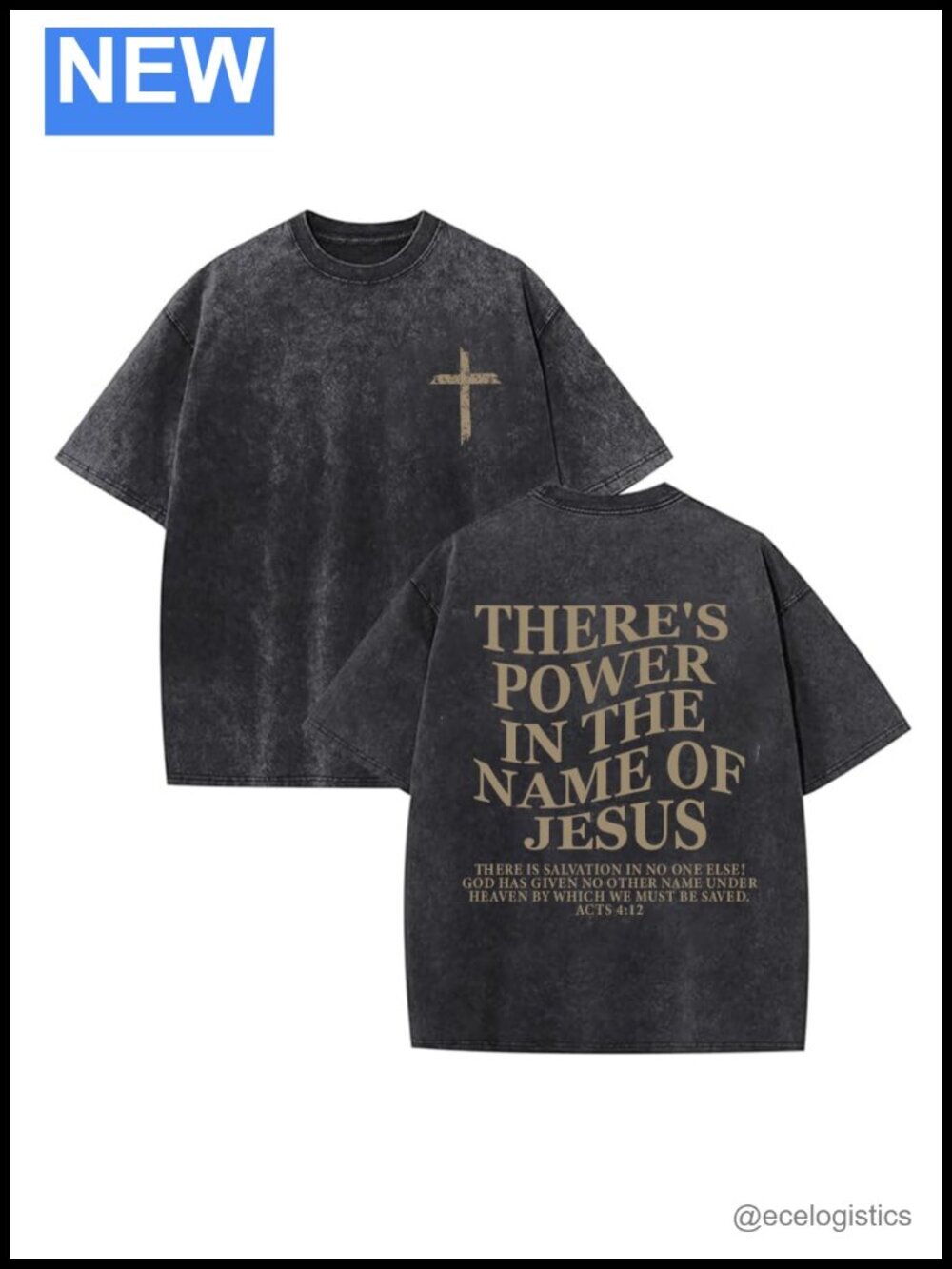 Oversized Christian Faith T-Shirt Acid Wash Cotton Tee